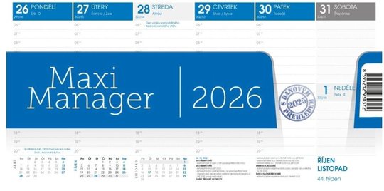 Stoln kalend Maximanager 2026 modr