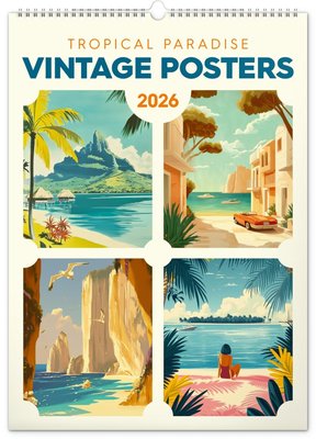 Nstnn kalend Vintage plakty - tropick rje 2026, 33x46 cm