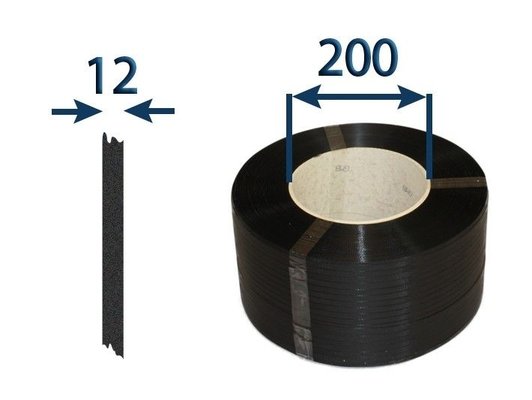 Vázací páska PP 12mm šíře, 0,5mm tloušťka, 1000 m návin (v kartonu)