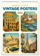 Nstnn kalend Vintage plakty - svtov msta 2026, 33 x 46 cm